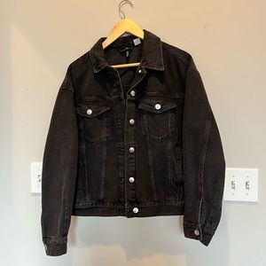 H&M Oversized Black Denim Jacket
